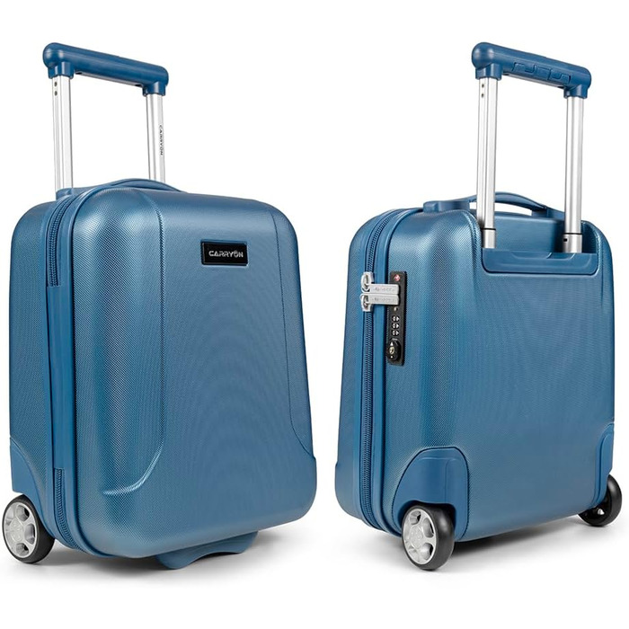 Чемодан ручної поклажі CarryOn Skyhopper з жорстким корпусом 55x35x20 см - Легкий ручний багаж TSA, подвійні колеса (Блакитний, Mini)