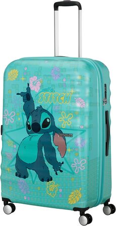 Чемодан American Tourister Wavebreaker Disney FL Spinner L, 77 см, 96 л, з принтом Stitch Flower, матове покриття