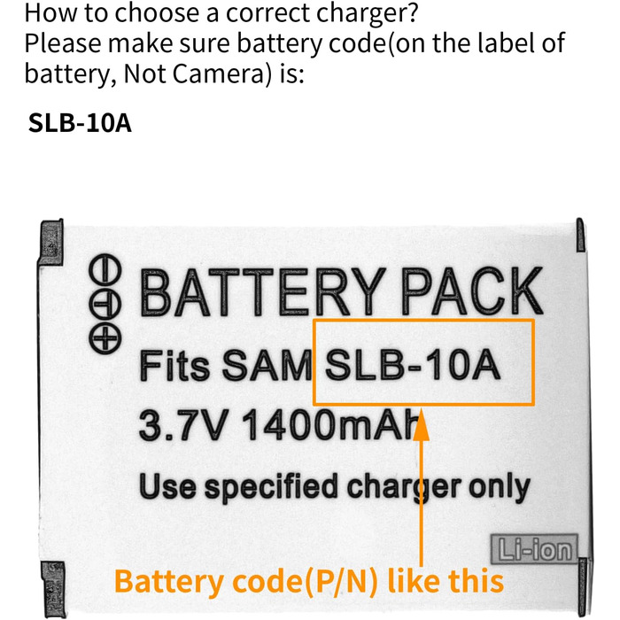 Зарядний пристрій Norifon SLB-10A USB для камер Samsung (P800, PL50-PL70, SL420-SL820, WB150-WB710)