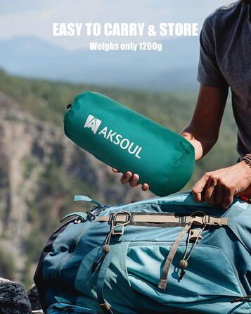 AKSOUL Self-Inflating Camping Air Mattress - Ultralight, Thick (10CM), Foldable Sleeping Pad with Pillow for Trekking, Tent & Outdoor Use