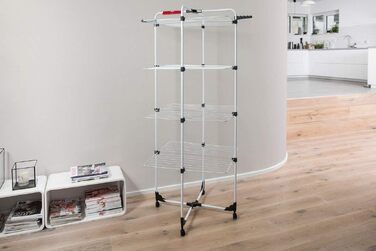 Сушарка для білизни Vileda Mixer 4, сталева розсувна сушарка на 4 ярусах, довжина мотузок 40 м, на колесах