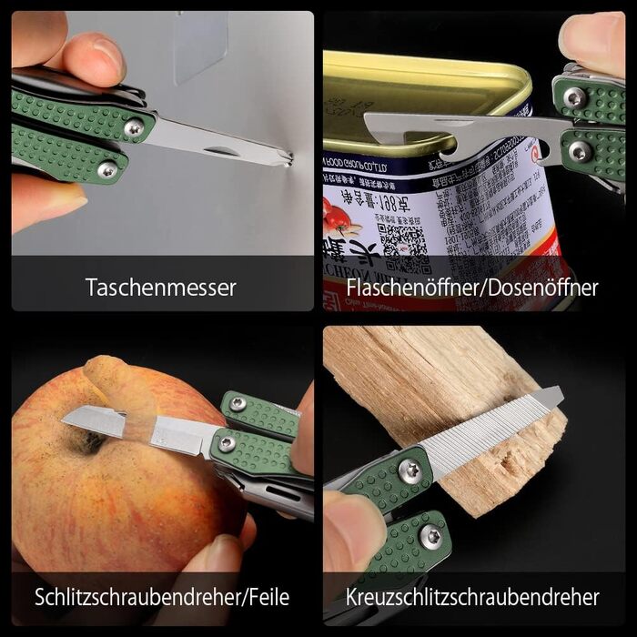 NexTool Mini Flagship Multitool, Mini Multitool 10 IN 1 Multitool Tool with Mini Pocket Knife, Bottle Opener, Scissors, Pliers, Screwdriver, Multifunction Tool for Camping Accessories - (Green)