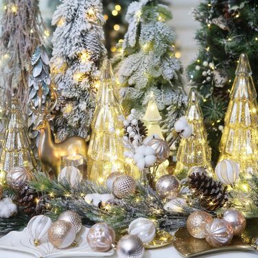 Елегантний новорічний декор Sea Team: набір прикрас на ялинку (60 мм, рожеве золото)