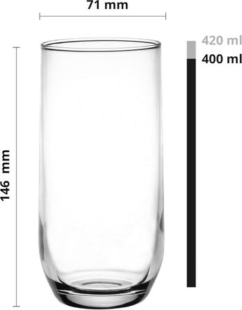 Набір склянок Glasmark KROSNO 1992 Longdrink 6 шт, 400 мл для води, коктейлів, високі склянки для напоїв, придатні для мийки в посудомийній машині