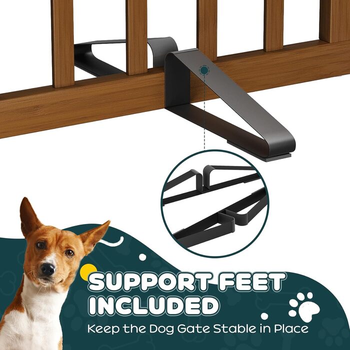 Бамбуковий загороджувач для тварин Semiocthome: 2 панелі, 90 см, 61 см висота, для дому, для собак та кошенят