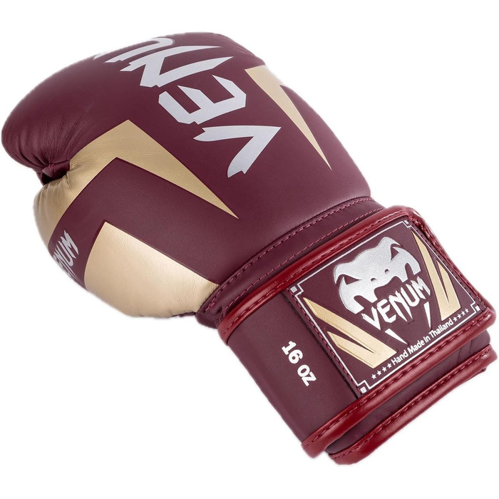 Боксерські рукавички Venum Elite Бордовий/Золотий 14 Oz