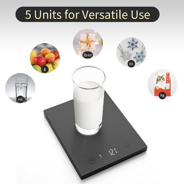 Кухонні ваги Homebuds 10 кг, цифрові, точність 1 г, LED, чорні. Для приготування та випічки.