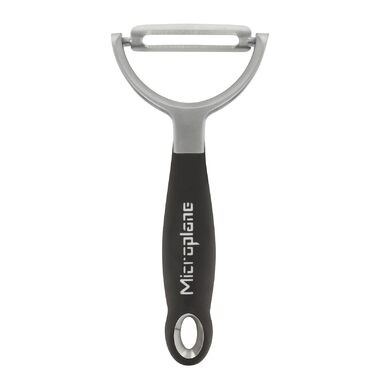 Microplane Profi Y-овочечистка: пряма сталева бритва для фруктів та овочів, чорний колір