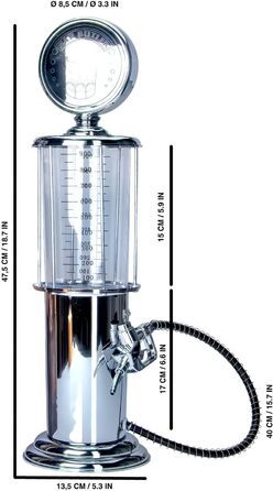 Retro Drink Dispenser in Chrome, Nostalgic Design | Bar Butler Tap Column with Tap Hose for Party Drinks Dispenser Beer Tower, Beer Dispenser, Draft System, Beer Column, Bar Column | Party Gadgets