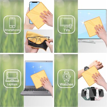 Серветки для прибирання з мікрофібри Eco-Fused (5 шт.) - двосторонні - для смартфонів, телевізорів, планшетів, ноутбуків, об'єктивів камер