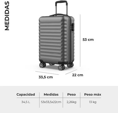 Набір валіз NEWTECK 4 шт. (75см, 63см, 53см, органайзер), ABS, жорсткий, сірий