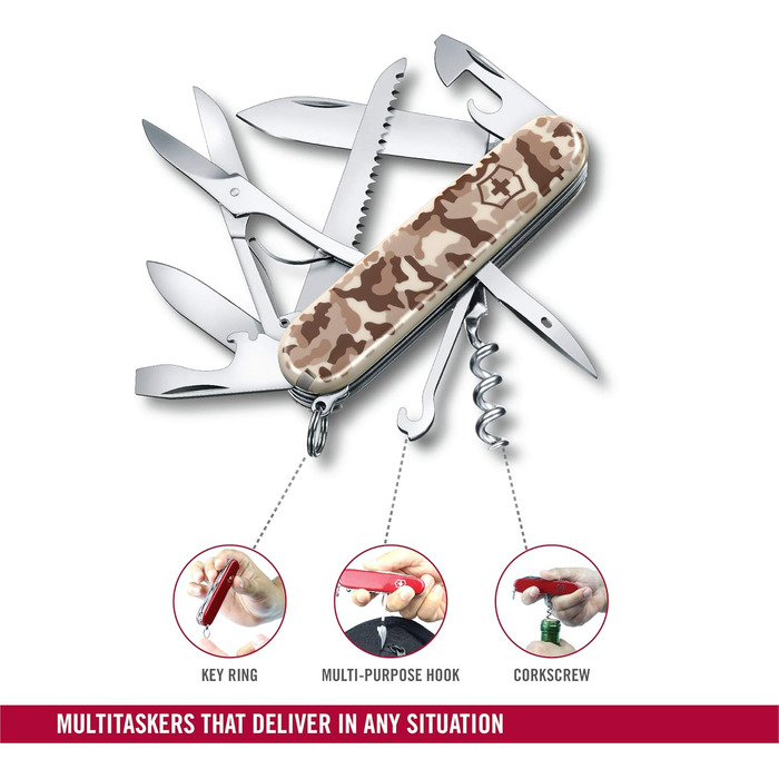 Швейцарський ніж Victorinox Huntsman Desert Camouflage, 15 функцій, мультитул, швейцарський армійський ніж