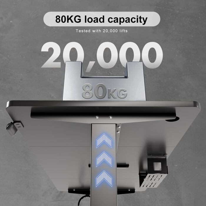 Електричний ергономічний стіл Devoko 160x70 см з кабель-каналом, пам'яттю, для роботи стоячи та сидячи, чорний