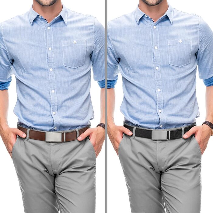 Чоловічий шкіряний ремінь Zitahli з автоматичною пряжкою (колір: коричневий/чорний, розмір 46-52)