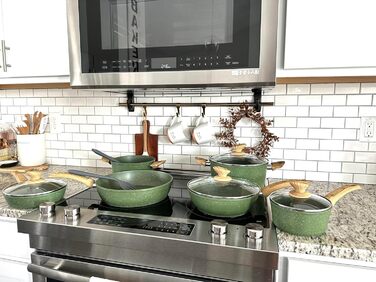 Набір посуду MAISON ARTS 12 предметів: каструлі та сковороди з антипригарним покриттям, гранітне покриття, для індукційних плит, плити, кухонний набір