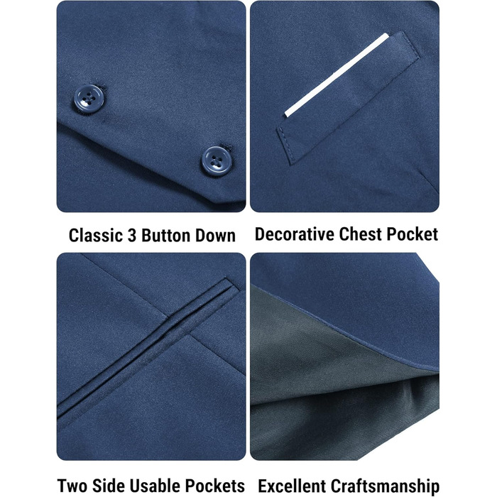 Жилет чоловічий COOFANDY, приталений, формальний, оксамитовий, для ділового стилю або смокінгу (Блакитний Павич, 4XL)