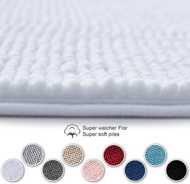 Килимок для ванної кімнати Decomira, антиковзаючий, 40x60 см та 50x80 см (2 шт), з м'якої тканини Chenille, для душу, ванни, туалету