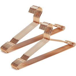 Amber Home 20-Piece 43cm Rose Gold Iron Clothes Hangers, Rose Gold Metal Clothes Hangers with Non-Slip Groove for Suit, T-Shirt, Shirt, Jacket, Dress, Pants, Robust and Durable