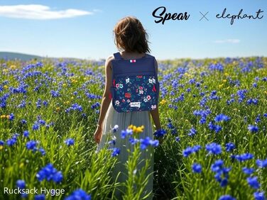 Spear Rucksack - Unisex, Hygge City Backpack, Ladies' Backpack, Leisure Backpack, Office, Sport, Leisure - A4 Size - 12788 (12790 Blue Flower (5))