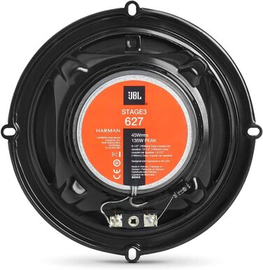 Автомобільні динаміки JBL Stage3 627 від Harman Kardon, 2-смугові, 225 Вт, 16-17 см, чорні