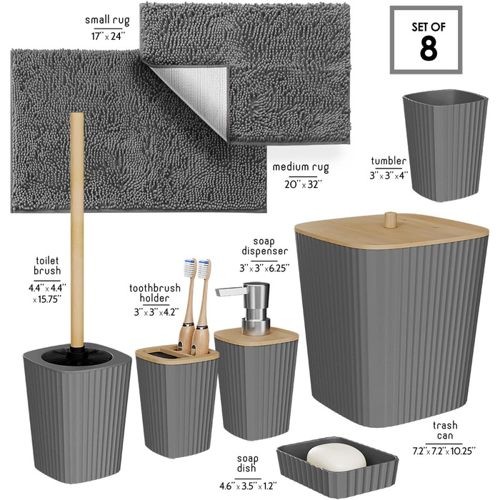 Набір аксесуарів для ванної кімнати Clara Clark Bad-Set Hunter Green (6 предметів)