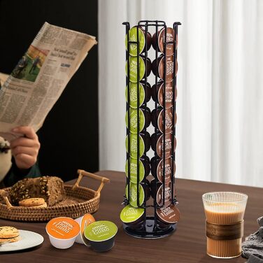 Тримач для капсул YUTUY на 32 шт. Обертовий стенд для капсул кави, чорний