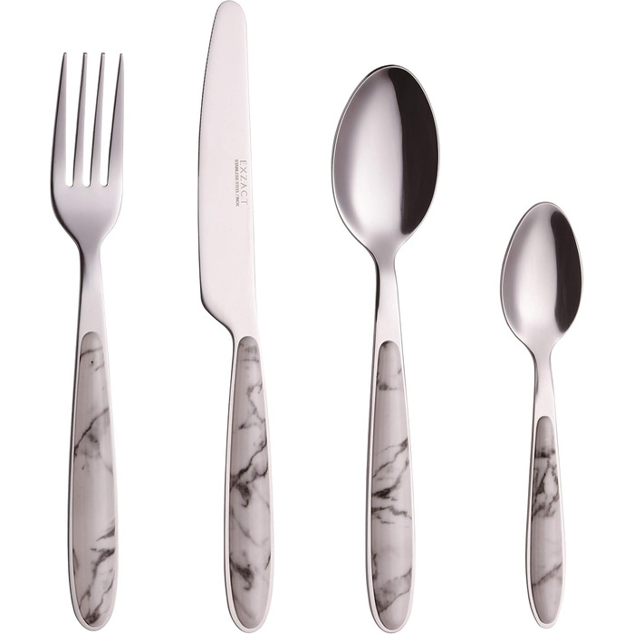 Набір столових приборів Exzact Rostfrei Stahl, мармур, нержавіюча сталь, 24 штуки