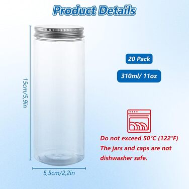 Набір контейнерів для зберігання 16 шт. по 500 мл з кришкою, прозорі пластикові банки для продуктів, BPA-Free, для солодощів та їжі