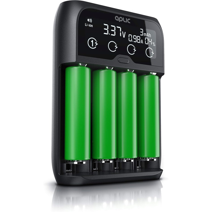 Інтелектуальний зарядний пристрій для акумуляторів CSL - для Li-ion, NI-MH, NI-Cd, LiFePo4, 18650, AA, AAA