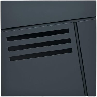 Поштовий ящик Verda з газетницею, нержавіюча сталь, антрацит, 37x37x11 см - сучасний вуличний поштовий ящик з ключем та оглядовим вікном