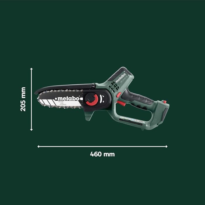 Акумуляторна сукова пила Metabo MS 18 LTX 15, 18В, шина 15 см, для обрізки дерев (без АКБ та зарядного пристрою), CAS сумісна