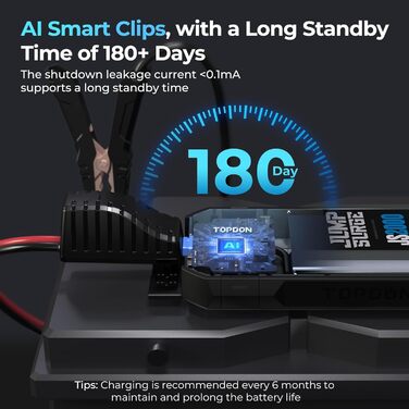 TOPDON JS3000 Powerbank для запуску двигуна: Jump Starter для авто до 9л бензину та 7л дизеля, 24000mAh (2500A), LED, Eva-сумка