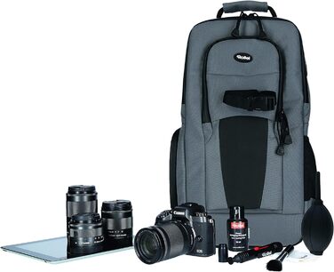 Сумка-слінг Rollei Fotoliner Ocean: фоторюкзак з перероблених пластикових пляшок (45 шт.), сірий, з дощовиком