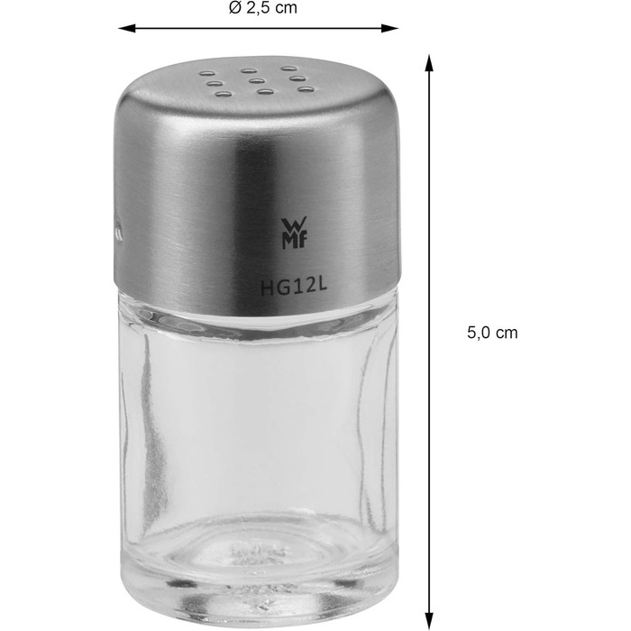 WMF Two-in-One Salt/Pepper Shaker Set, 2-piece, Salt Shaker, Pepper Shaker, Cromargan Stainless Steel, Brushed, Dishwasher Safe & Bel Gusto Salt and Pepper Shaker Set, 2-piece