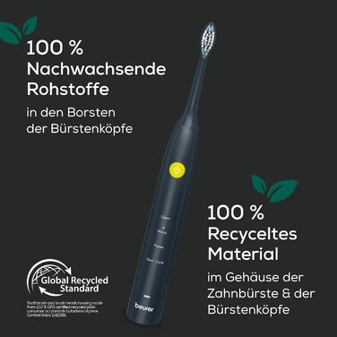 Електрична зубна щітка Beurer SC 50 Чорна: 5 режимів чищення, датчик тиску, дисплей, 2 насадки
