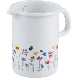RIESS Кухонний мірний кухоль 1 л, 10 см, індукція, декор FLORA