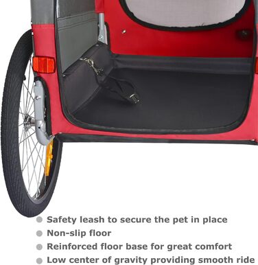 Фаркоп для велосипеда Tiggo VS Pets M для собак, 80201 (червоний)
