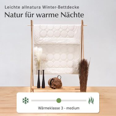 allnatura Lyovita Lycocell-Duo 135x200 cm Duvet - warm duvet optimally climate-regulating for 4 seasons - Breathable comforter filled with Lyocell/Tencel - suitable for allergy sufferers Lyocell-tencel Crèmeton
