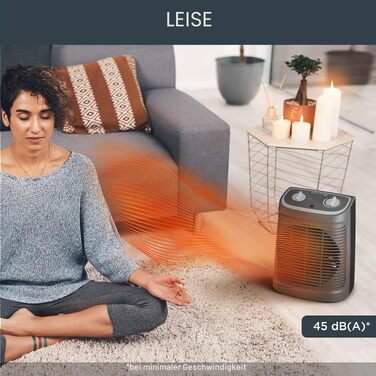 Керамічний обігрівач Rowenta SO2330 Instant Comfort, 2400 Вт, з функцією захисту від замерзання та режимом Silence, чорний, для приміщень до 15 м²