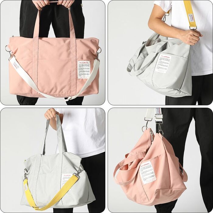 Спортивна сумка Flintronic для жінок, дорожня сумка-мішок, сумка на вихідні з чохлом для візка, водонепроникна, сумка для тренажерного залу, дорожня сумка, ручна поклажа для спорту, подорожей, літака (Рожева)