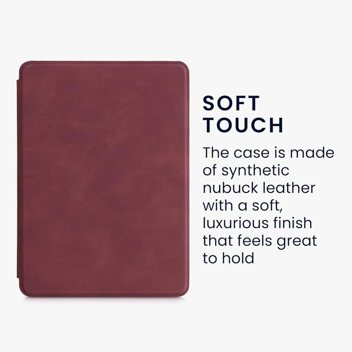 Чохол kwmobile для Amazon Kindle Paperwhite 11-го покоління (2021) - з екошкіри, захисний, темно-червоний
