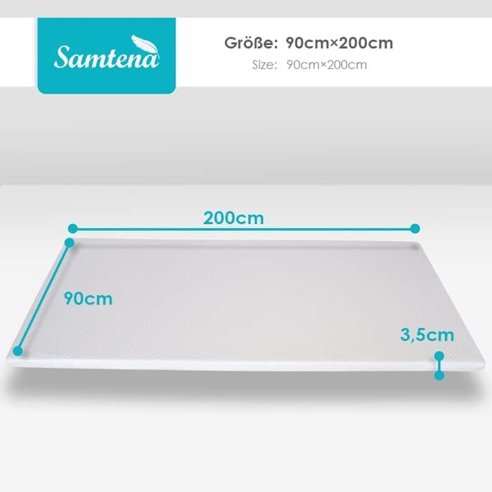 Топер для матраца Samtena з в'язкопружного піни Memory Foam, 90x200x3,5 см, преміум-якість