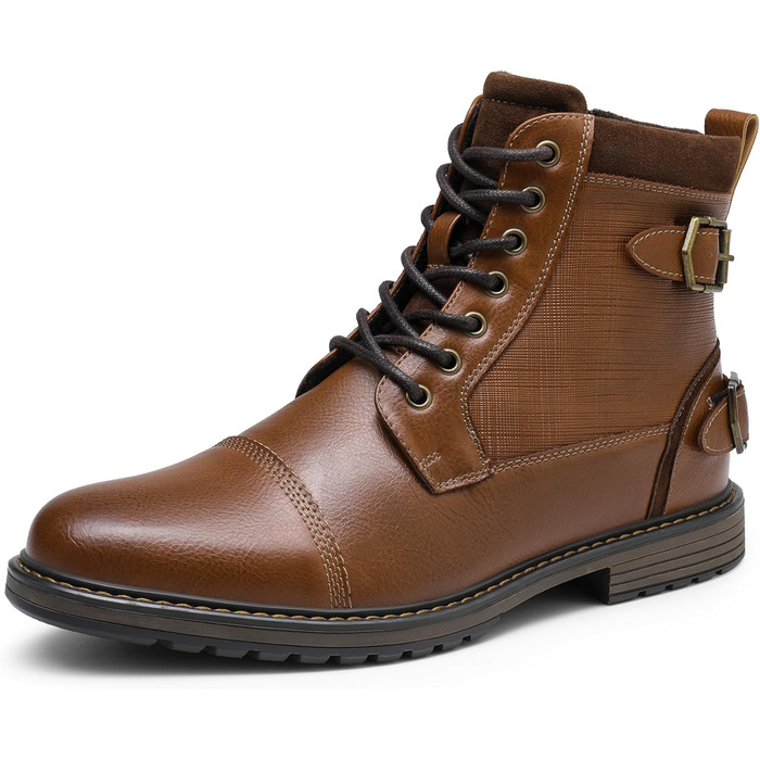 Мотоциклетні черевики Bruno Marc для чоловіків: стильні, з блискавкою, з штучної шкіри, кольору верблюжий (42 EU)