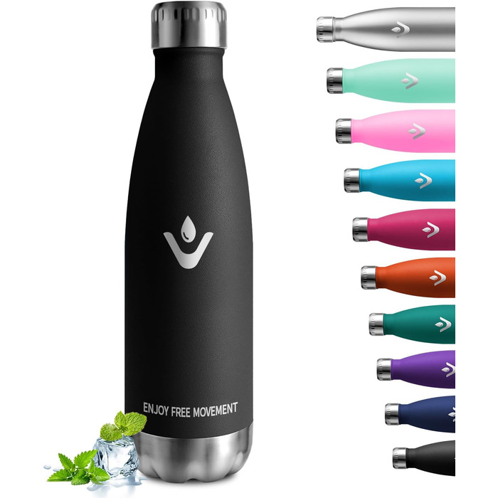 Термос-пляшка 750 мл, з нержавіючої сталі, BPA-Free, для спорту, подорожей, дітей, на відкритий простір, термоізоляція, витримує газовані напої, чорний, темно-зелений