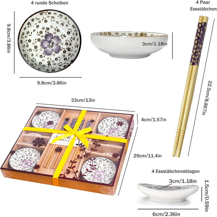 Набір посуду для суші на 4 особи, 12 шт. з кераміки, набір для подачі суші, дизайн 