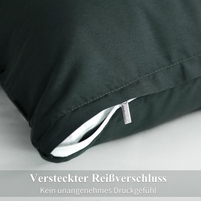 Комплект постільної білизни RUIKASI з бавовни 4-х частинний сірий - комплект постільної білизни з ремінцем, двоколірні комплекти 2 шт. (Антрацит та світло-сірий) 40x80 см