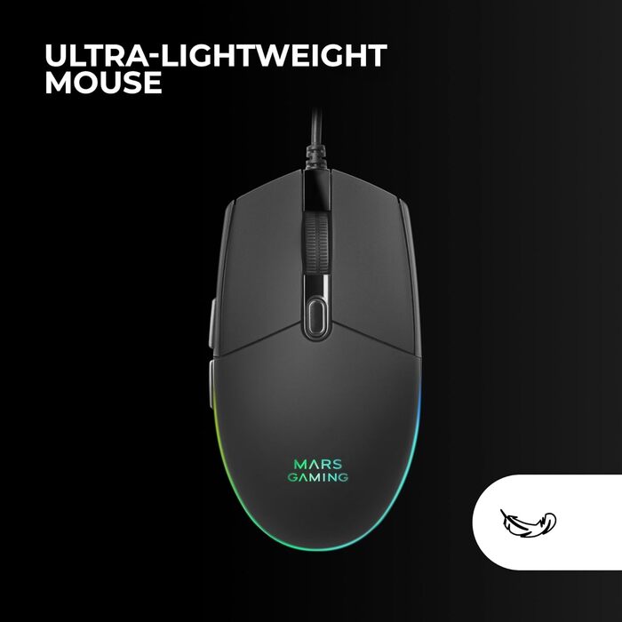 Ігрова комбо MARSGAMING MCP124 3в1: Клавіатура H-Mech LED RGB, Миша 3200DPI HUANO, Килимок Nanotextil 360x260mm, Підтримка Multiplatform, Іспанська розкладка, Чорний колір