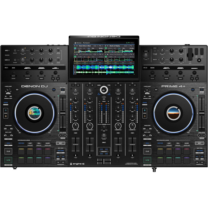 Denon DJ PRIME 4+ - DJ контролер з розділенням STEM, Wi-Fi, сенсорний екран 10.1