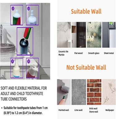 Drill-free toothbrush holder, wall-mounted, bathroom shelf with 1 automatic toothpaste dispenser, 6 brush hooks, 1 cosmetic drawer, organizer, and ample storage space (1 dispenser + 3 cups)