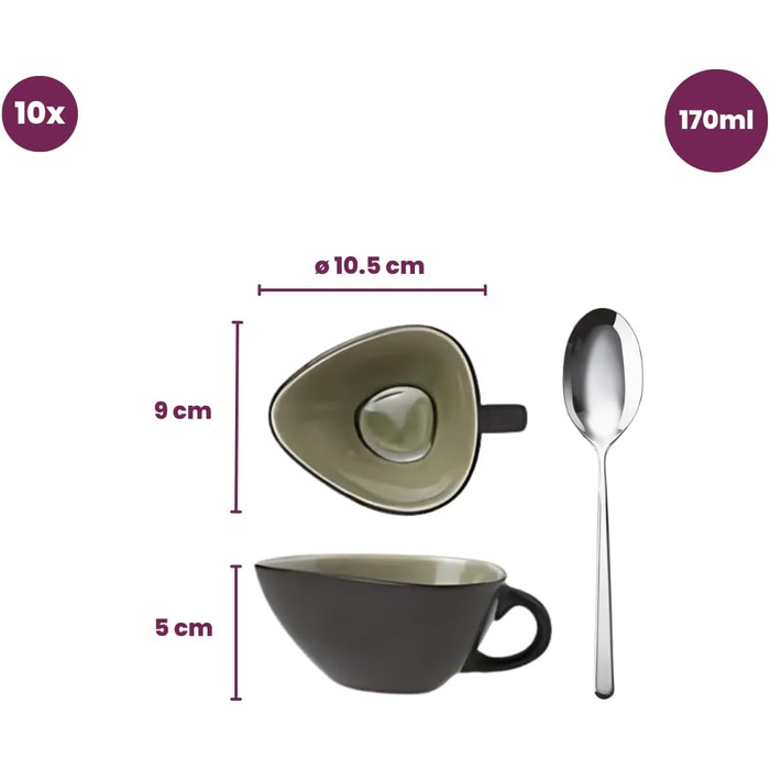 Cosy & Trendy Streetfood Saucers 170 ml - 10 Pieces